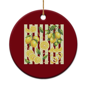Striped Summer Lemon Ceramic Ornament Citrus Fruit Lover Gift TS12 1pc Red Print Your Wear