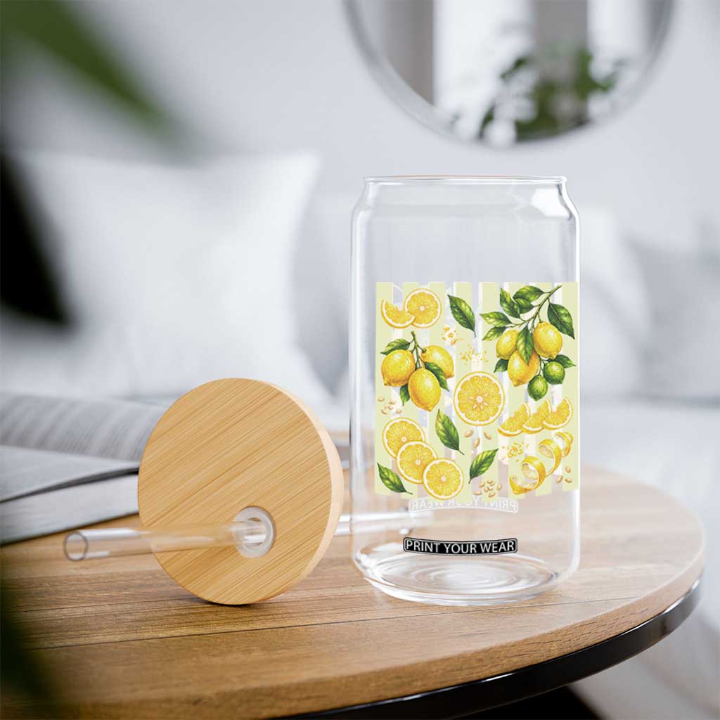 Striped Summer Lemon Glass Can Citrus Fruit Lover Gift TS12 Print Your Wear