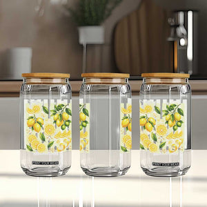 Striped Summer Lemon Glass Can Citrus Fruit Lover Gift TS12 Print Your Wear
