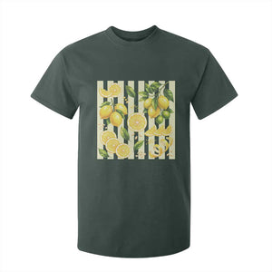 Striped Summer Lemon T Shirt For Kid Citrus Fruit Lover Gift TS12 Dark Forest Green Print Your Wear