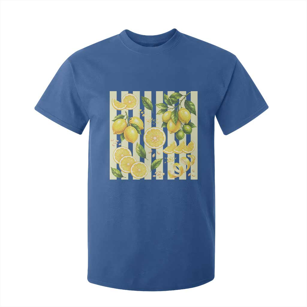Striped Summer Lemon T Shirt For Kid Citrus Fruit Lover Gift TS12 Royal Blue Print Your Wear