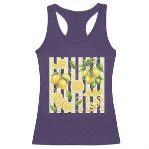 Striped Summer Lemon Racerback Tank Top Citrus Fruit Lover Gift TS12 Purple Print Your Wear