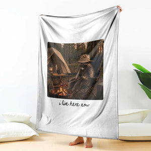 Funny Camping Raccoon Throw Blanket I Live Here Now Outdoor Lover TS12 Print Your Wear