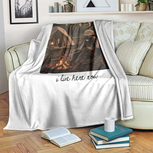 Funny Camping Raccoon Throw Blanket I Live Here Now Outdoor Lover TS12 Print Your Wear
