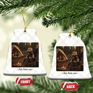 Funny Camping Raccoon Ceramic Ornament I Live Here Now Outdoor Lover TS12 Print Your Wear