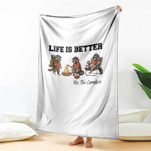 Funny Camping Raccoon Throw Blanket Life Is Better By The Campfire TS12 Print Your Wear