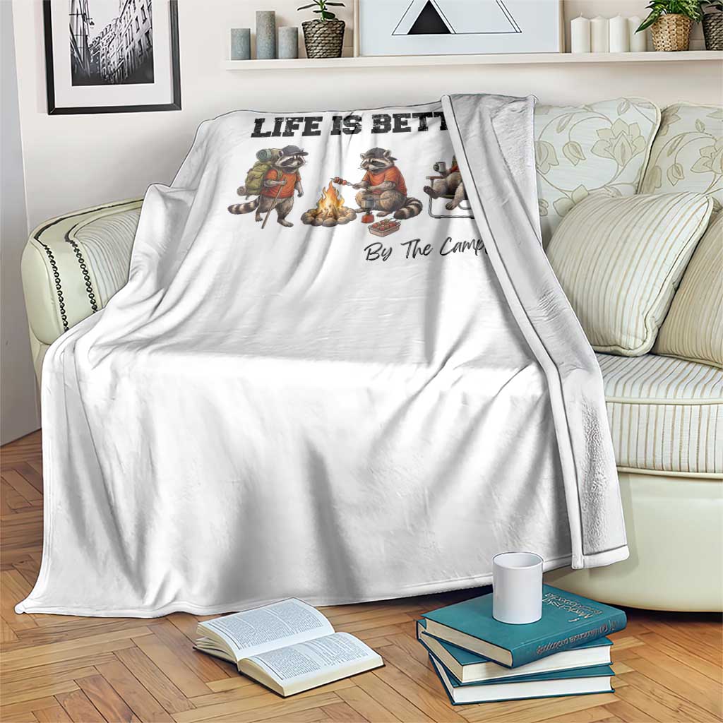 Funny Camping Raccoon Throw Blanket Life Is Better By The Campfire TS12 Print Your Wear