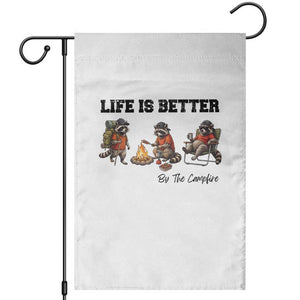 Funny Camping Raccoon Garden Flag Life Is Better By The Campfire TS12 White Print Your Wear