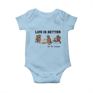 Funny Camping Raccoon Baby Onesie Life Is Better By The Campfire TS12 Light Blue Print Your Wear