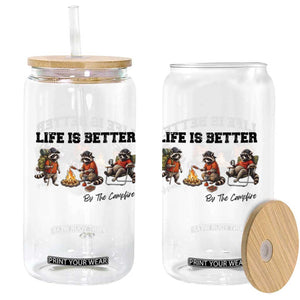 Funny Camping Raccoon Glass Can Life Is Better By The Campfire TS12 Print Your Wear