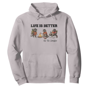 Funny Camping Raccoon Hoodie Life Is Better By The Campfire TS12 Ice Gray Print Your Wear
