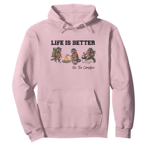 Funny Camping Raccoon Hoodie Life Is Better By The Campfire TS12 Light Pink Print Your Wear