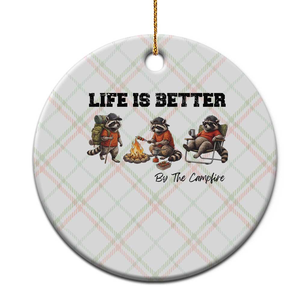 Funny Camping Raccoon Ceramic Ornament Life Is Better By The Campfire TS12 1pc Christmas Plaid Print Your Wear