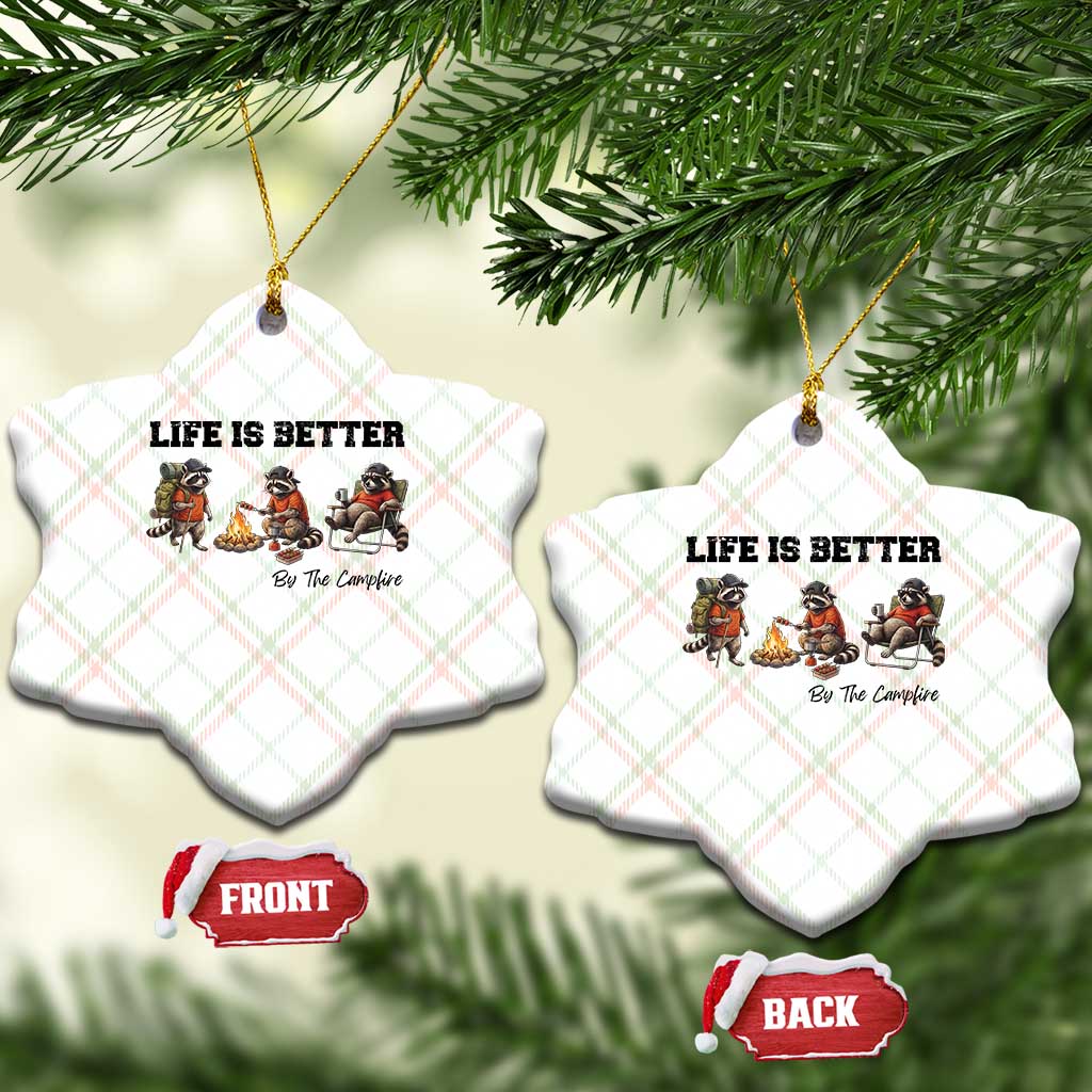 Funny Camping Raccoon Ceramic Ornament Life Is Better By The Campfire TS12 Print Your Wear