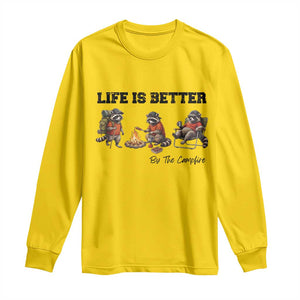 Funny Camping Raccoon Long Sleeve Shirt Life Is Better By The Campfire TS12 Daisy Print Your Wear