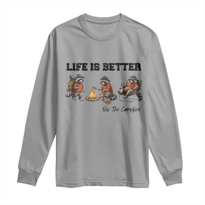 Funny Camping Raccoon Long Sleeve Shirt Life Is Better By The Campfire TS12 Sport Gray Print Your Wear