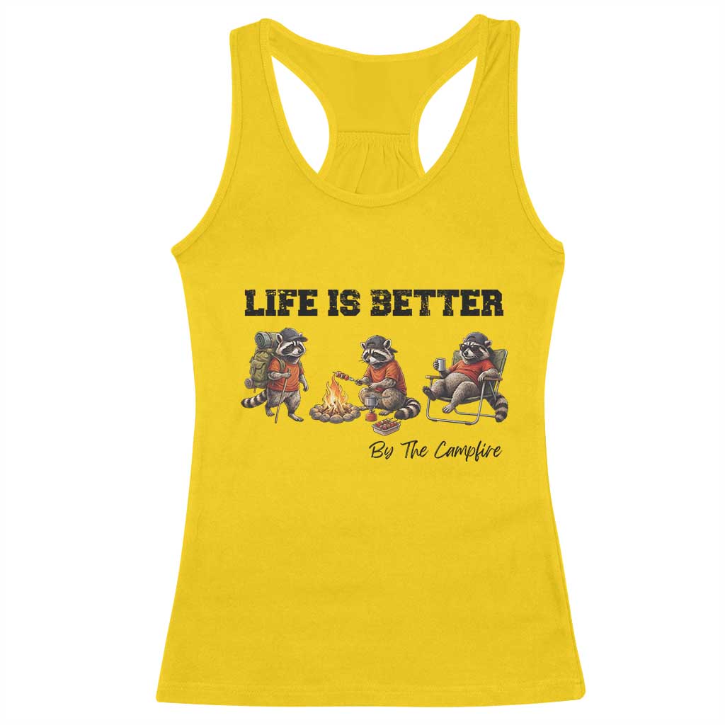 Funny Camping Raccoon Racerback Tank Top Life Is Better By The Campfire TS12 Daisy Print Your Wear