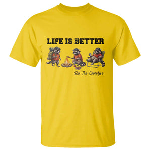 Funny Camping Raccoon T Shirt Life Is Better By The Campfire TS12 Daisy Print Your Wear
