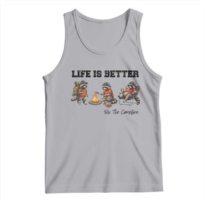 Funny Camping Raccoon Tank Top Life Is Better By The Campfire TS12 Athletic Heather Print Your Wear