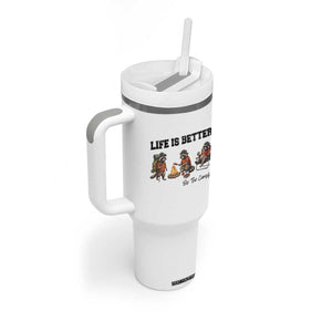 Funny Camping Raccoon Tumbler With Handle Life Is Better By The Campfire TS12 Print Your Wear