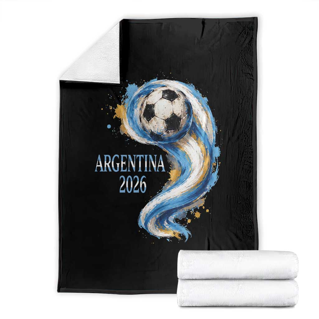 Argentina 2026 Soccer Fan Throw Blanket Proud Football Flag Supporter TS12 Black Print Your Wear