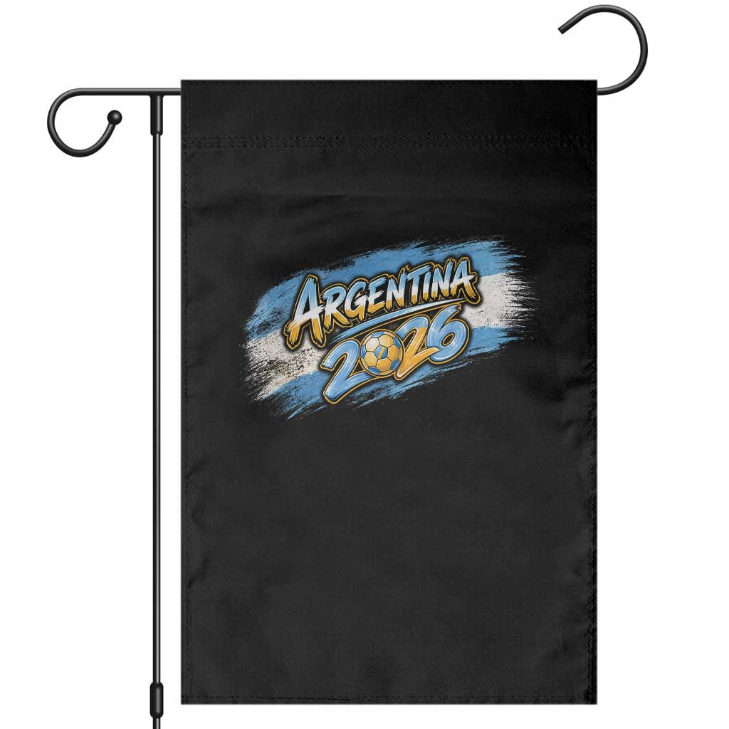 Vintage Argentina Soccer Pride 2026 Graphic Garden Flag TS12 Black Print Your Wear