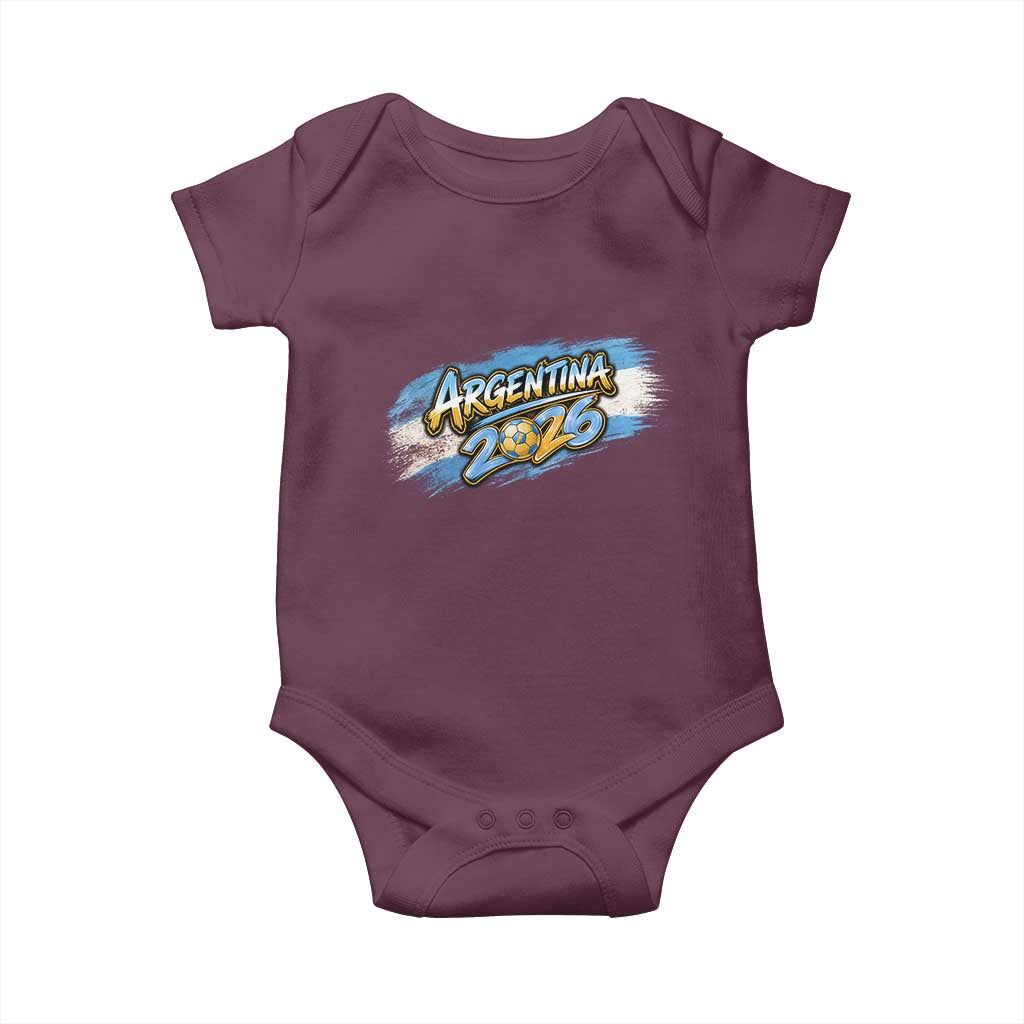 Vintage Argentina Soccer Pride 2026 Graphic Baby Onesie TS12 Maroon Print Your Wear