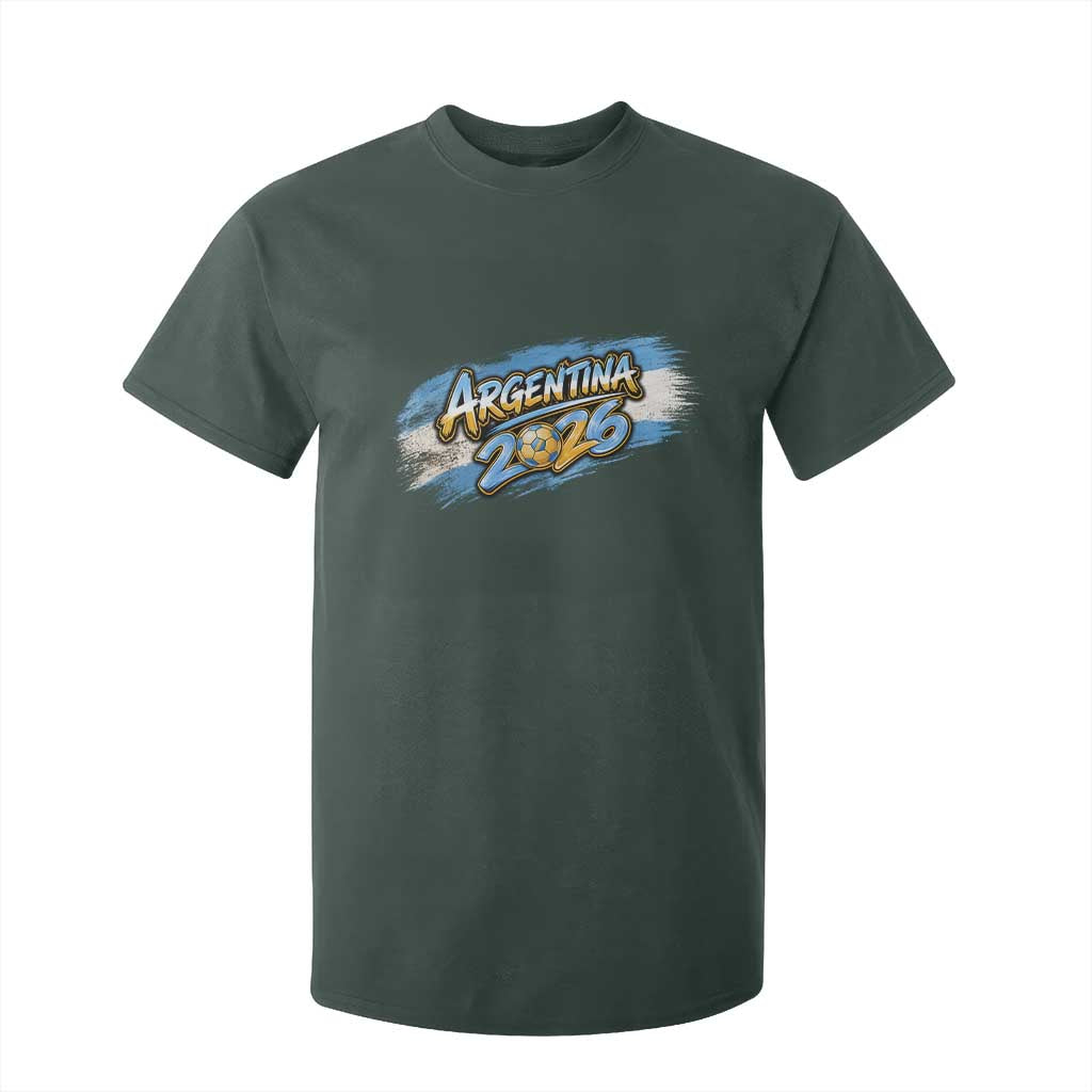 Vintage Argentina Soccer Pride 2026 Graphic T Shirt For Kid TS12 Dark Forest Green Print Your Wear