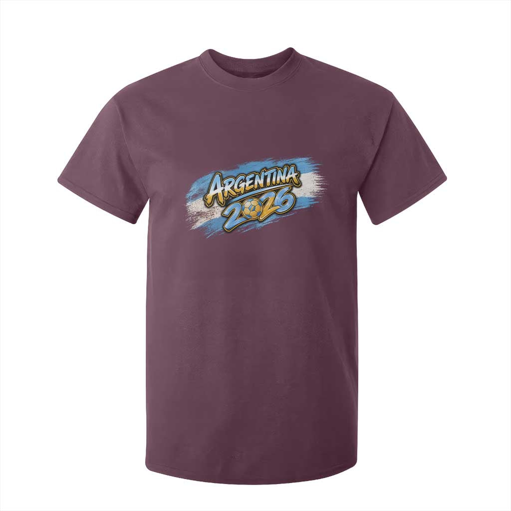 Vintage Argentina Soccer Pride 2026 Graphic T Shirt For Kid TS12 Maroon Print Your Wear