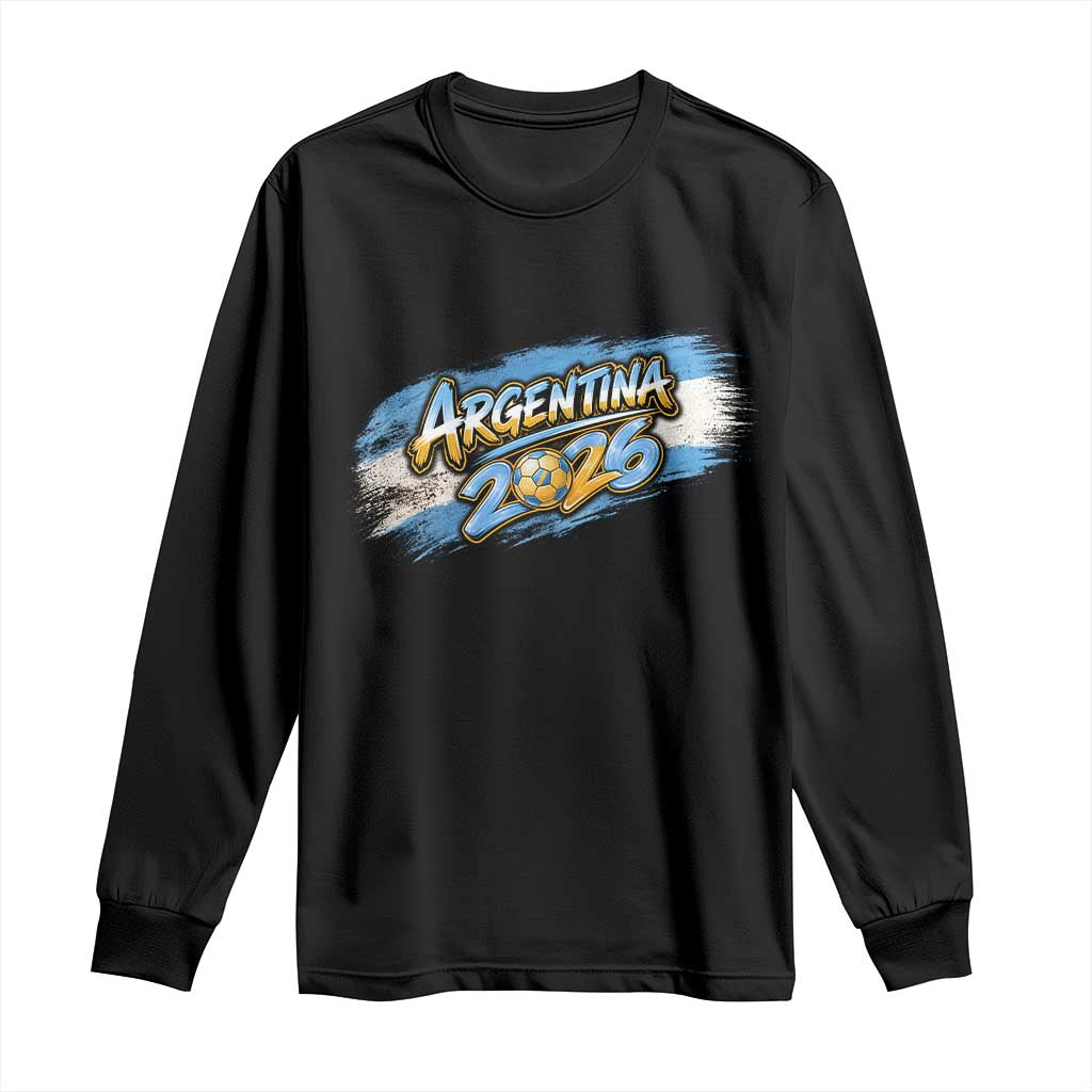 Vintage Argentina Soccer Pride 2026 Graphic Long Sleeve Shirt TS12 Black Print Your Wear