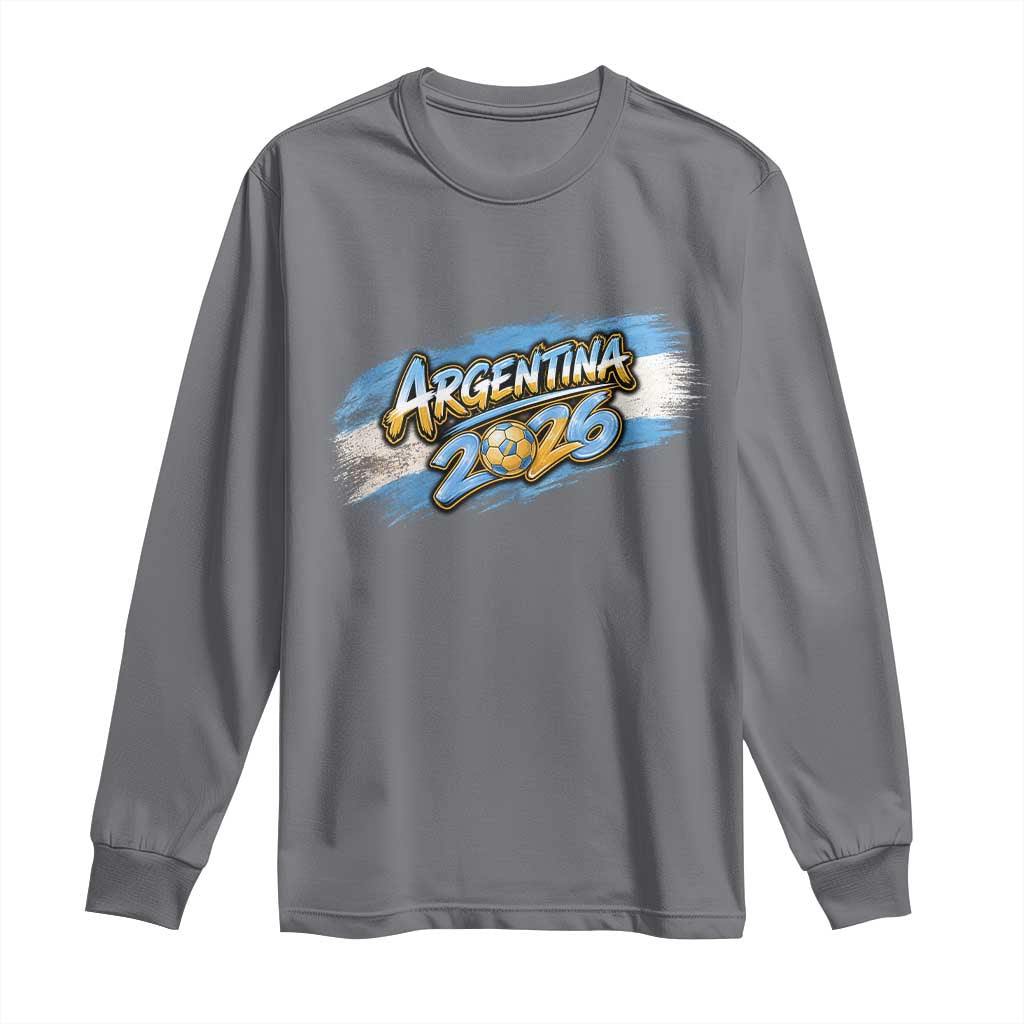 Vintage Argentina Soccer Pride 2026 Graphic Long Sleeve Shirt TS12 Charcoal Print Your Wear