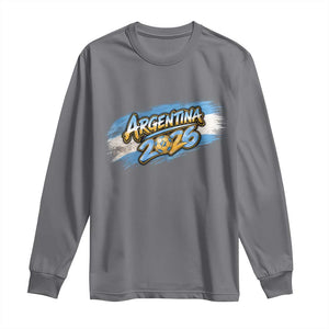 Vintage Argentina Soccer Pride 2026 Graphic Long Sleeve Shirt TS12 Charcoal Print Your Wear