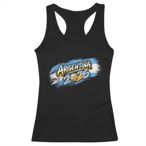 Vintage Argentina Soccer Pride 2026 Graphic Racerback Tank Top TS12 Black Print Your Wear