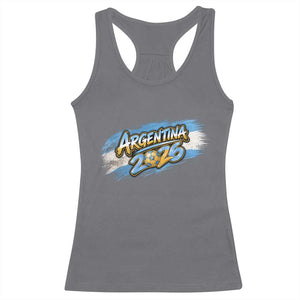 Vintage Argentina Soccer Pride 2026 Graphic Racerback Tank Top TS12 Charcoal Print Your Wear
