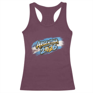 Vintage Argentina Soccer Pride 2026 Graphic Racerback Tank Top TS12 Maroon Print Your Wear