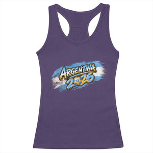 Vintage Argentina Soccer Pride 2026 Graphic Racerback Tank Top TS12 Purple Print Your Wear