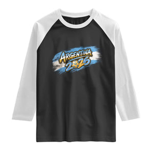 Vintage Argentina Soccer Pride 2026 Graphic Raglan Shirt TS12 Black White Print Your Wear