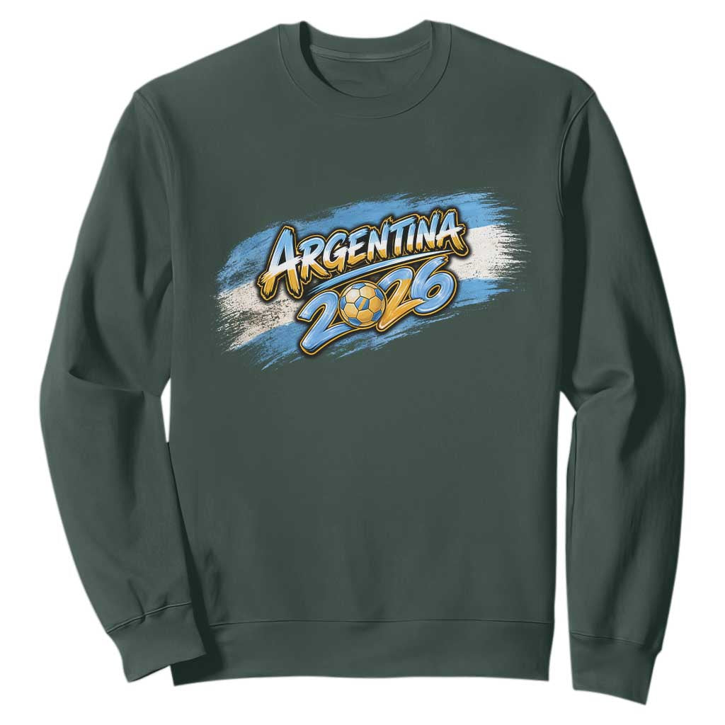 Vintage Argentina Soccer Pride 2026 Graphic Sweatshirt TS12 Dark Forest Green Print Your Wear