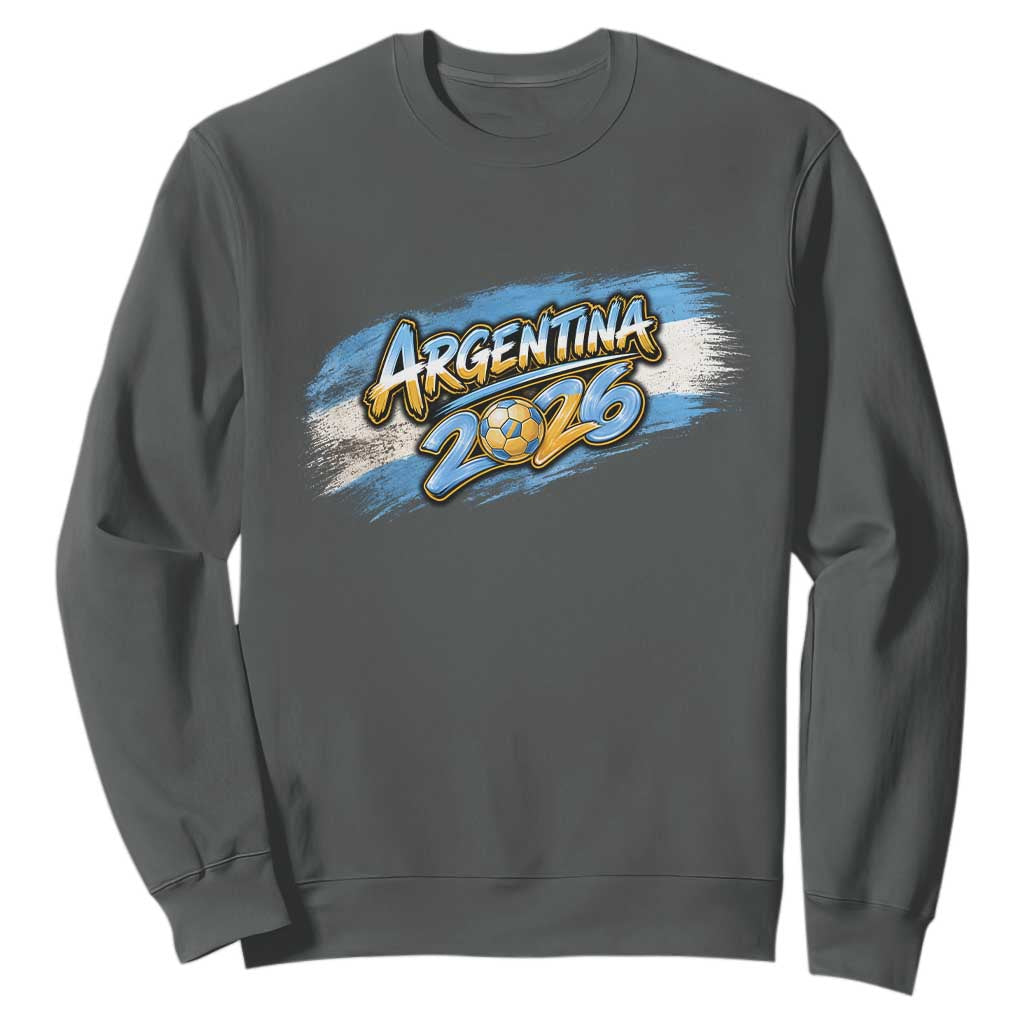 Vintage Argentina Soccer Pride 2026 Graphic Sweatshirt TS12 Dark Heather Print Your Wear