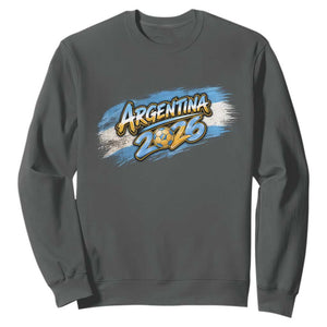 Vintage Argentina Soccer Pride 2026 Graphic Sweatshirt TS12 Dark Heather Print Your Wear