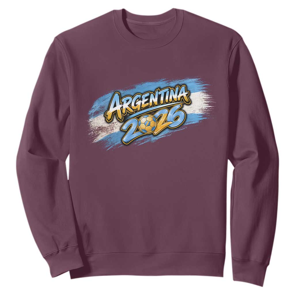 Vintage Argentina Soccer Pride 2026 Graphic Sweatshirt TS12 Maroon Print Your Wear