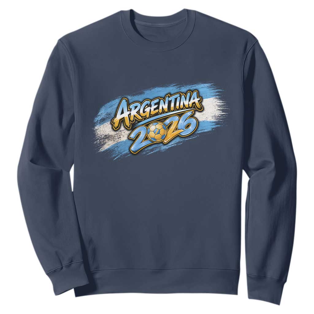 Vintage Argentina Soccer Pride 2026 Graphic Sweatshirt TS12 Navy Print Your Wear