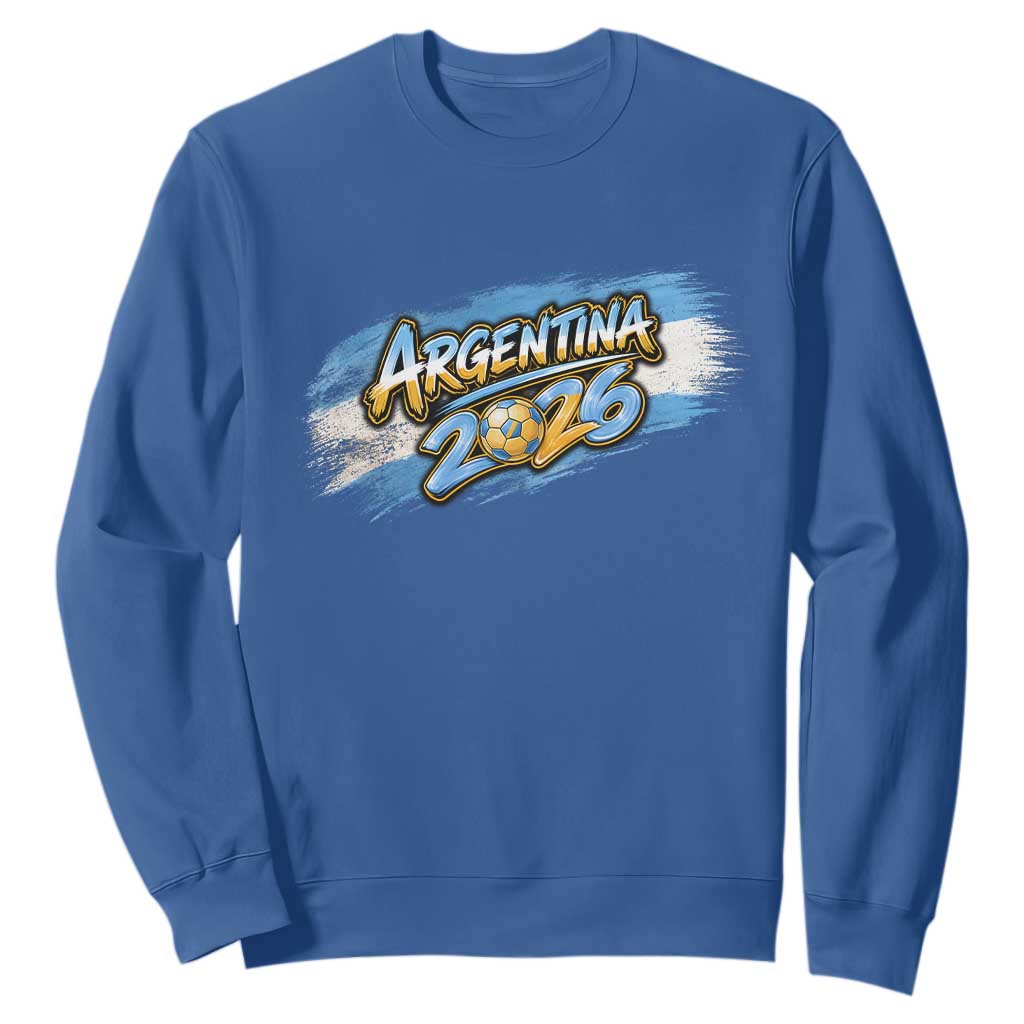 Vintage Argentina Soccer Pride 2026 Graphic Sweatshirt TS12 Royal Blue Print Your Wear