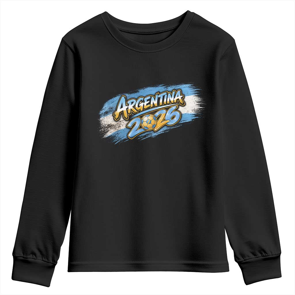 Vintage Argentina Soccer Pride 2026 Graphic Youth Sweatshirt TS12 Black Print Your Wear