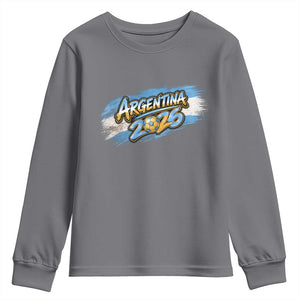 Vintage Argentina Soccer Pride 2026 Graphic Youth Sweatshirt TS12 Charcoal Print Your Wear