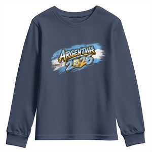 Vintage Argentina Soccer Pride 2026 Graphic Youth Sweatshirt TS12 Navy Print Your Wear