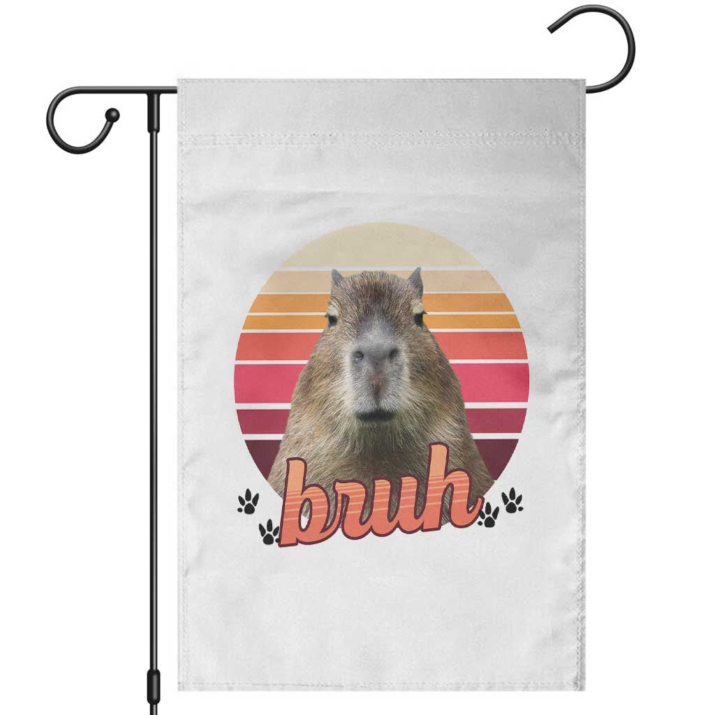 Capybara Lover Garden Flag Funny Bruh Meme Animal Humor Gift TS12 White Print Your Wear