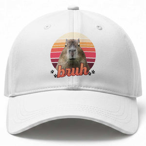 Capybara Lover Baseball Cap Funny Bruh Meme Animal Humor Gift TS12 Print Your Wear