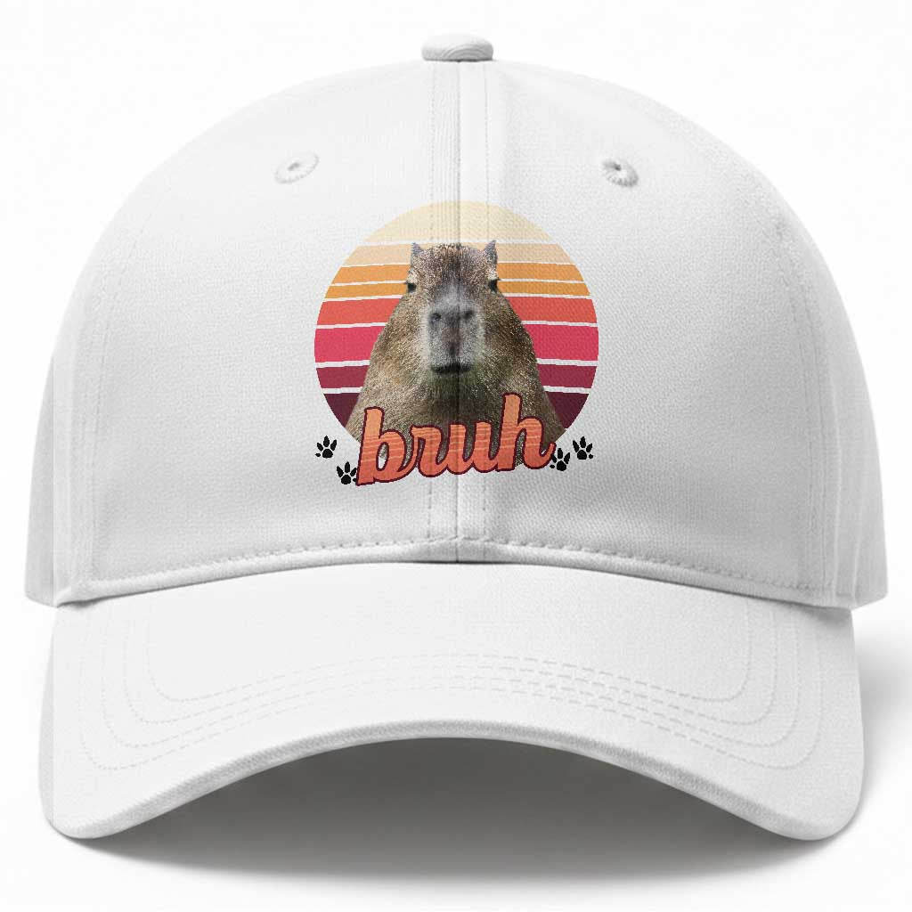 Capybara Lover Baseball Cap Funny Bruh Meme Animal Humor Gift TS12 Print Your Wear