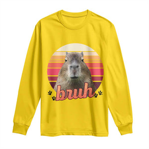 Capybara Lover Long Sleeve Shirt Funny Bruh Meme Animal Humor Gift TS12 Daisy Print Your Wear